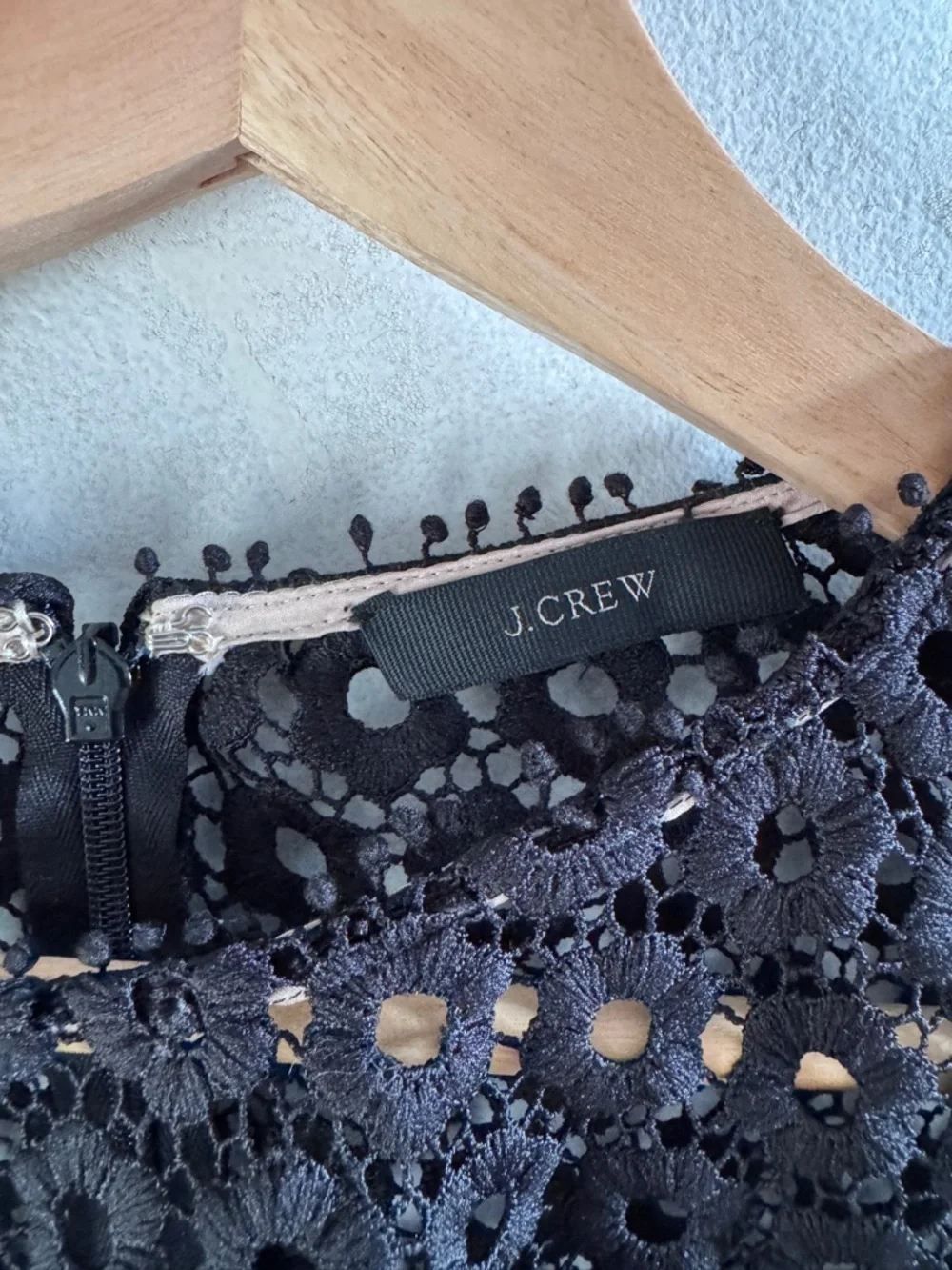 J. Crew -  Black Eyelet Bell-Sleeve Blouse - S/M